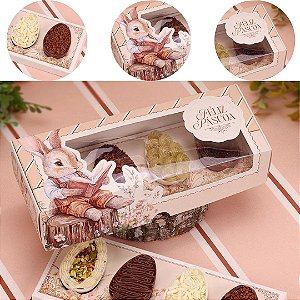 10 CAIXA COM VISOR P/ 4 MINI OVOS 50G ACOLHER 5504 ( PASCOA JANGO 2026 )