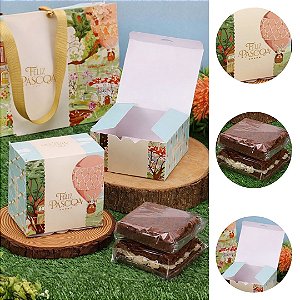 10 CAIXA P/ COOKIE PÁSCOA 9X9X5CM VILA ENCANTADA 5705 ( PASCOA JANGO 2026 )