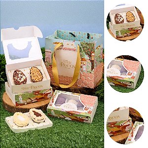 10 CAIXA P/ 6 DOCES PÁSCOA OU 2 OVOS 50G VILA ENCANTADA 5487 ( PASCOA JANGO 2026 )