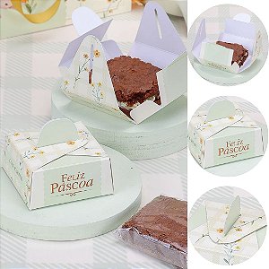 10 CAIXA PARA BROWNIE 7X7CM FLORIR 5627 ( PASCOA JANGO 2026 )