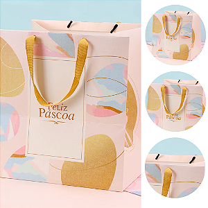 10 SACOLA PÁSCOA GRANDE 27X23X26CM CELEBRAR 5464 ( PASCOA JANGO 2026 )