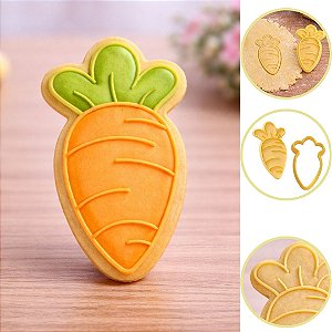 CORTADOR COM CARIMBO PÁSCOA CENOURA 9 cm (BLUE STAR)