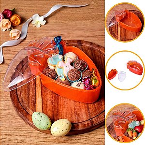 CAKE BOX PÁSCOA CENOURA C/ TAMPA (750 mL)  LARANJA  (BLUE STAR)