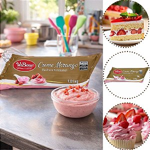 RECHEIO ARTESANAL CREME MORANGO 1,01KG VABENE