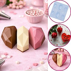 FORMA BWB SILICONE CORAÇAO LAPIDADO FATIA 200G 10645 (BWB MAES NAMORADOS)