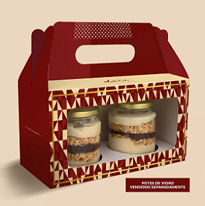 10 CAIXA PARA 2 VIDROS OU 2 CUPCAKE COM ALÇA MAGMA 2091 ( DIA DOS NAMORADOS JANGO 2026 ) OUTLET