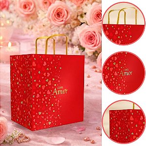 5 SACOLA  AMOR CLÁSSICO 24X17X26CM 5956 ( DIA DOS NAMORADOS IDEIA 2026 ) HOT STAMPING