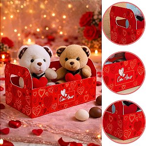 10 CESTA CAIXOTE M 22X14X12 COM AMOR 5966 ( DIA DOS NAMORADOS IDEIA 2026 )