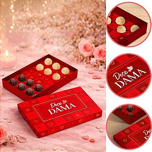 10 CAIXA TABLULEIRO DAMA 10 DOCES COM AMOR 24X17X4CM 5972 ( DIA DOS NAMORADOS IDEIA 2026 )