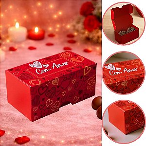 10 CAIXA P/ 2 DOCES COM AMOR 8X8X4CM 5977( DIA DOS NAMORADOS IDEIA 2026 )