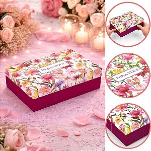 5 CAIXA PRESENTE RETANGULAR MÃES M 35X25X11 VIOLETA 6004 ( DIA DAS MÃES IDEIA 2026 )