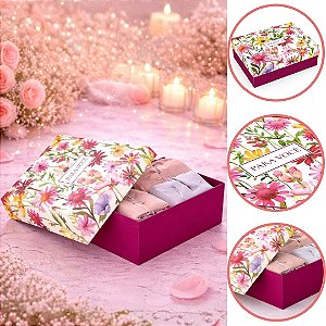 5 CAIXA PRESENTE QUADRADA MÃES M 26X26X12 VIOLETA 6002 ( DIA DAS MÃES IDEIA 2026 )