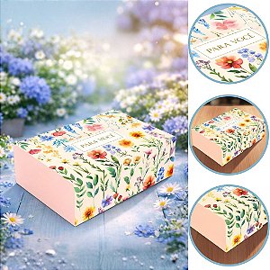 10 CAIXA P/6 DOCES  FLORES 12X8X4CM 5989 ( DIA DAS MÃES IDEIA 2026 ) HOT STAMPING