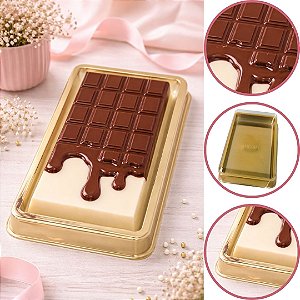 10 CAIXA P/ BARRA EMBALAGEM TABLETE 14X7 CM  DOURADO BWB 14320