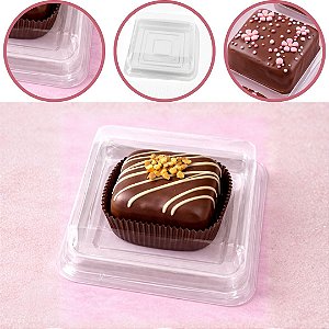 10 CAIXA EMBALAGEM P/ PÃO DE MEL QUADRADO  CRISTAL BWB 14235