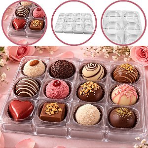 10 CAIXA EMBALAGEM P/ 12 DOCES E BOMBONS CRISTAL BWB 14275