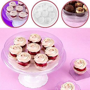 10 CAIXA REDONDA  BOMBONS EMBALAGEM C/8 CAVIDADES CRISTAL BWB14085