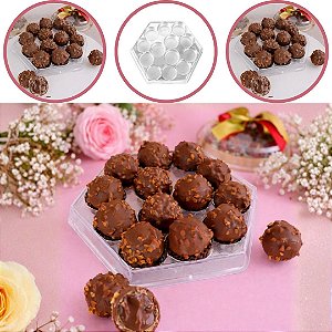 10 CAIXA SEXTAVADA P/ BOMBONS C/ 13 CAVIDADES CRISTAL  BWB 14035