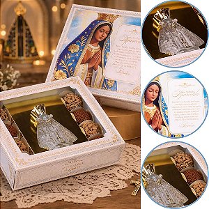 3 CAIXA NOSSA SENHORA APARECIDA + 3 MINI TERÇO ADORNO VIDRO 60ml 5952 ( MÃES JANGO 2026 ) 5966