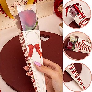 10 EMBALAGENS PARA ROSA 31,5X5X5Xcm 5884 DOLCE AMORE ( NAMORADOS JANGO 2026 )