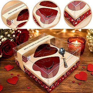 05 CAIXA 2 CORAÇÃO 2X250G COM CINTA DE COLHER 3108 ( DIA DOS NAMORADOS IDEIA ) OUTLET