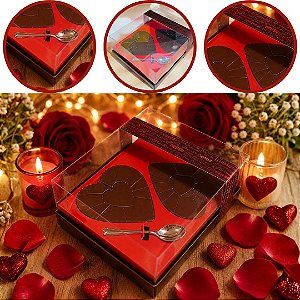 05 CAIXA 2 CORAÇÃO 2 X 250G COM CINTA RED LOVE 1403 ( DIA DOS NAMORADOS IDEIA ) OUTLET