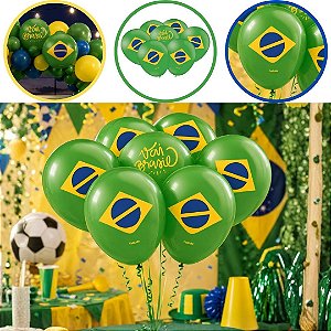 25 BALÃO BEXIGA FESTA COPA DO MUNDO n°9 (FESTCOLOR)
