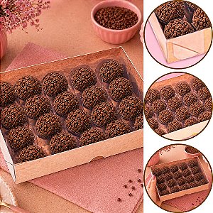 10 CAIXA P/ 20 DOCES C/ VISOR KRAFT 20X16X4 4666 (IDEIA)