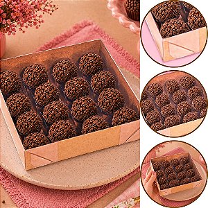 10 CAIXA P/ 16 DOCES C/ VISOR KRAFT 16X16X4 4665 (IDEIA)