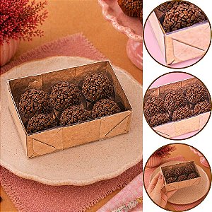 10 CAIXA P/ 06 DOCES C/ VISOR KRAFT 12X8X4 4659 (IDEIA)
