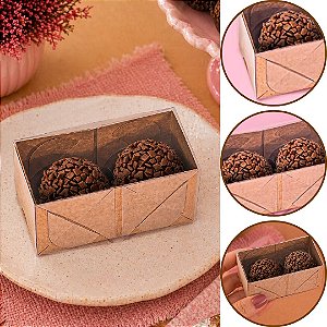 10 CAIXA P/ 02 DOCES C/ VISOR KRAFT 8X4X4 4657 (IDEIA)