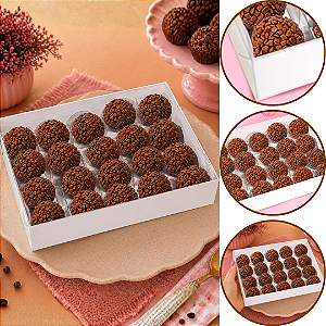 10 CAIXA P/ 20 DOCES C/ VISOR BRANCA 20X16X4 4656 (IDEIA)