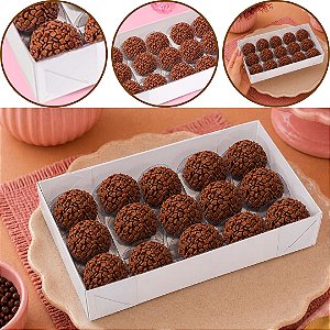 10 CAIXA P/ 15 DOCES C/ VISOR BRANCA 20X12X4 4654 (IDEIA)