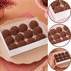 10 CAIXA P/ 12 DOCES C/ VISOR BRANCA 16X12X4 4653 (IDEIA)