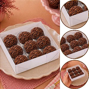 10 CAIXA P/ 09 DOCES C/ VISOR BRANCA 12X12X4 4651 (IDEIA)