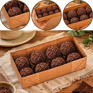 10 CAIXA P/ 08 DOCES C/ VISOR KRAFT 16X8X4 4660 (IDEIA)