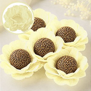40 FORMINHAS PARA DOCES FINOS CREPOM AMARELO