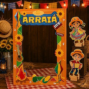 MOLDURA PARA FOTO E 2 CAIPIRINHAS NOSSO ARRAIA 6030 IDEIA ( FESTA JUNINA 2026 ) BALANÇO OK