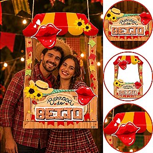 PLACA MOLDURA BARRACA DO BEIJO 50x71 cm JR ( FESTA JUNINA 2026 )