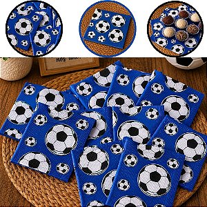 50 GUARDANAPOS FESTA FUTEBOL AZUL 19,5 X 21,5CM COD-33 (VALE)