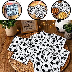 50 GUARDANAPOS FESTA FUTEBOL PRETO 19,5 X 21,5CM COD-31 (VALE)