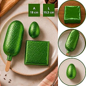100 FOLHAS PAPEL CHUMBO VERDE 18X19,5 CM P/ BOLO GELADO