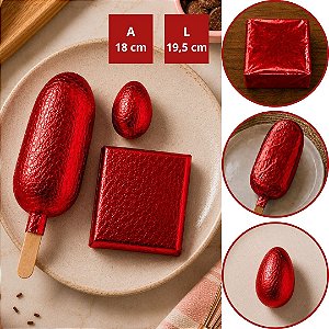 100 FOLHAS PAPEL CHUMBO VERMELHO 18X19,5 CM P/ BOLO GELADO