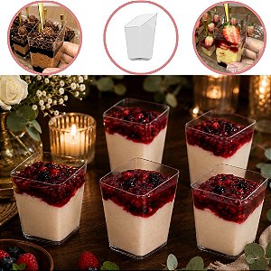 10 COPO PIC-071 SQUARE VERRINE PARA DOCES ACRILICO 70ML (PLASTILANIA