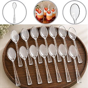 20 COLHER AMERICANA CRISTAL 10 CM PARA DOCES (PLASTILANIA)