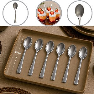 20 COLHER AMERICANA PRATA 10 CM PARA DOCES (PLASTILANIA)