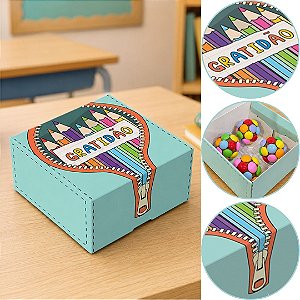 10 CAIXA P/ 4 DOCES LEMBRANCINHA PROFESSORES 8X8X4 6034 (IDEIA DIA DOS PROFESSORES)