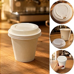 50 COPO DE PAPEL 250 ML COM TAMPA BRANCA (FNS)