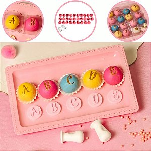 KIT CARIMBOS LETRAS GLAMOUR ROSA BEBE 2cm (BLUESTAR)