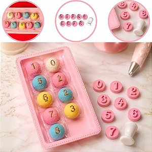 KIT CARIMBOS NUMEROS GLAMOUR ROSA BEBE 2cm (BLUESTAR)
